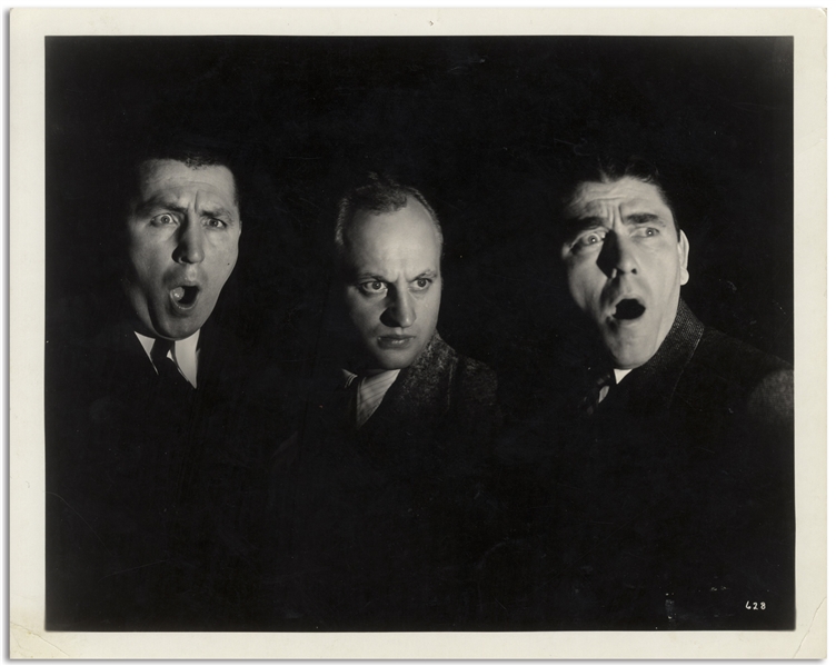 Clarence Sinclair Bull 10 x 8 Semi-Glossy Portrait of Moe, Larry & Curly -- Done for MGM, Circa 1934 -- Very Good Plus Condition